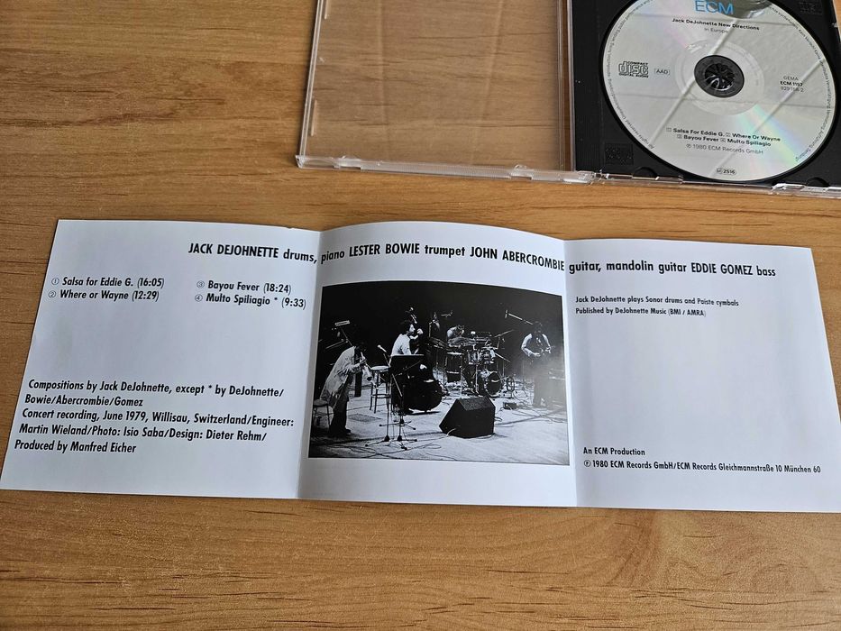 JACK DEJOHNETTE New Directions In Europe CD 1986 ECM NM Rzadkość na CD
