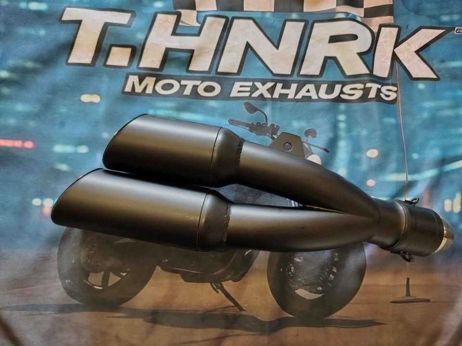 ponteira de escape moto double black mate