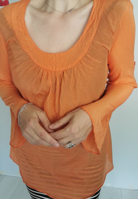 Zinka jedwabna bluzka L 40 zwiewna delikatna