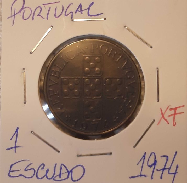 Portugal - moeda de 1 escudo de 1974 (XF)