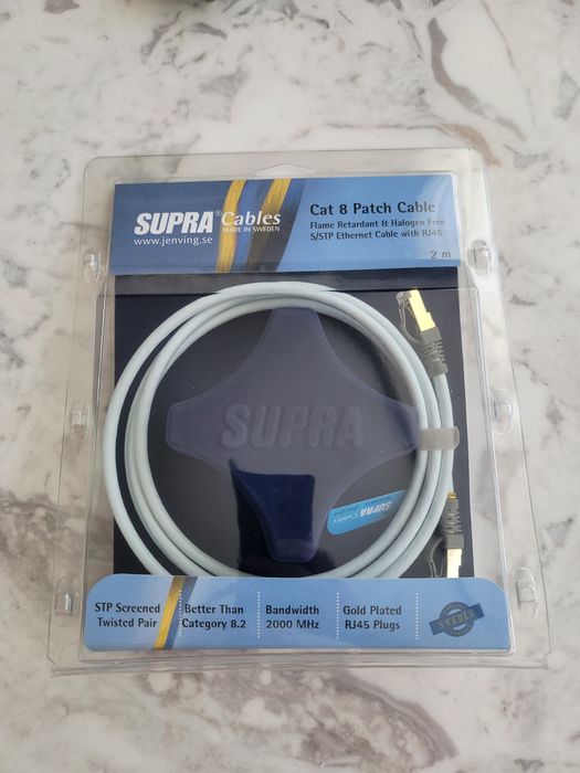 Патч корд для аудіо-видєо системи Supra Cat 8 STP Patch FRHF Blue rj45