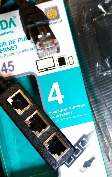 Divisor Adaptador para 3 portas Internet RJ45