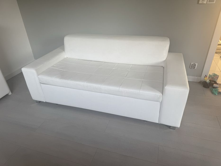 Sofa biala ekoskora 182x90
