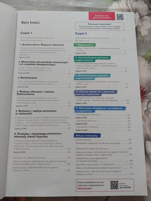 Zbiór zadań maturalnych " Nowa teraz matura chemia część 2 " Nowa Era