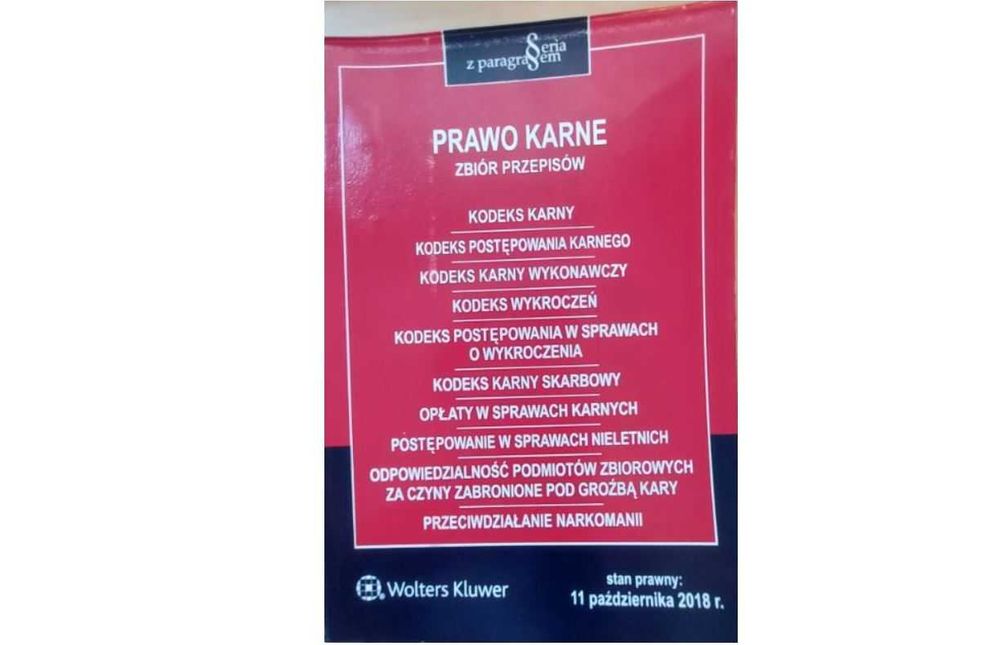 Prawo karne seria z paragrafem - stan na październik 2018