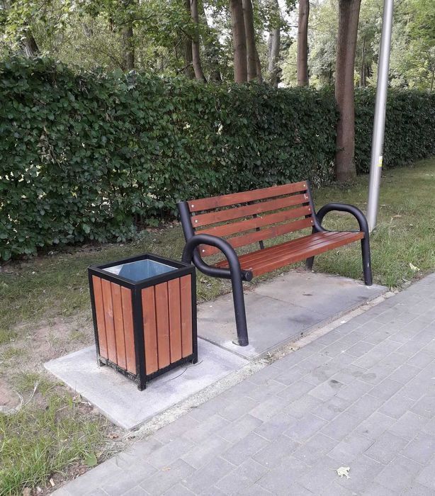 Kosz kwadrat z wkładem parkowy miejski producent atest