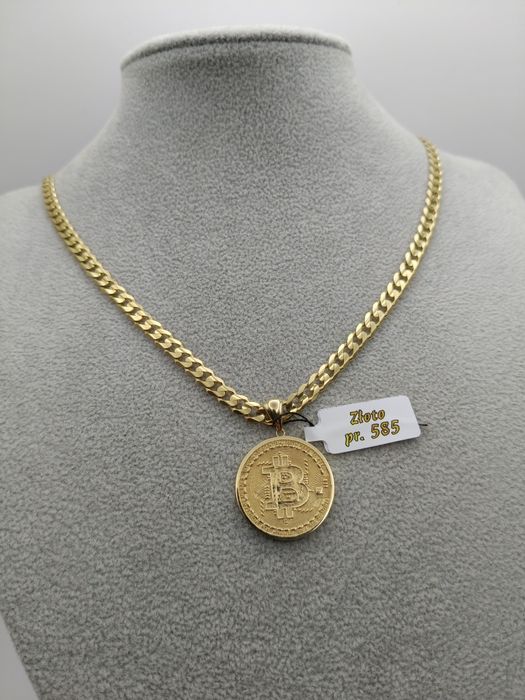 Złota Zawieszka Bitcoin Pr.585 Nowa Zapraszamy Świecie • OLX.pl