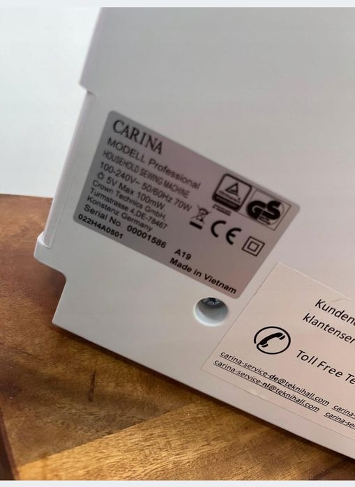 Maszyna do szycia CARINA professional