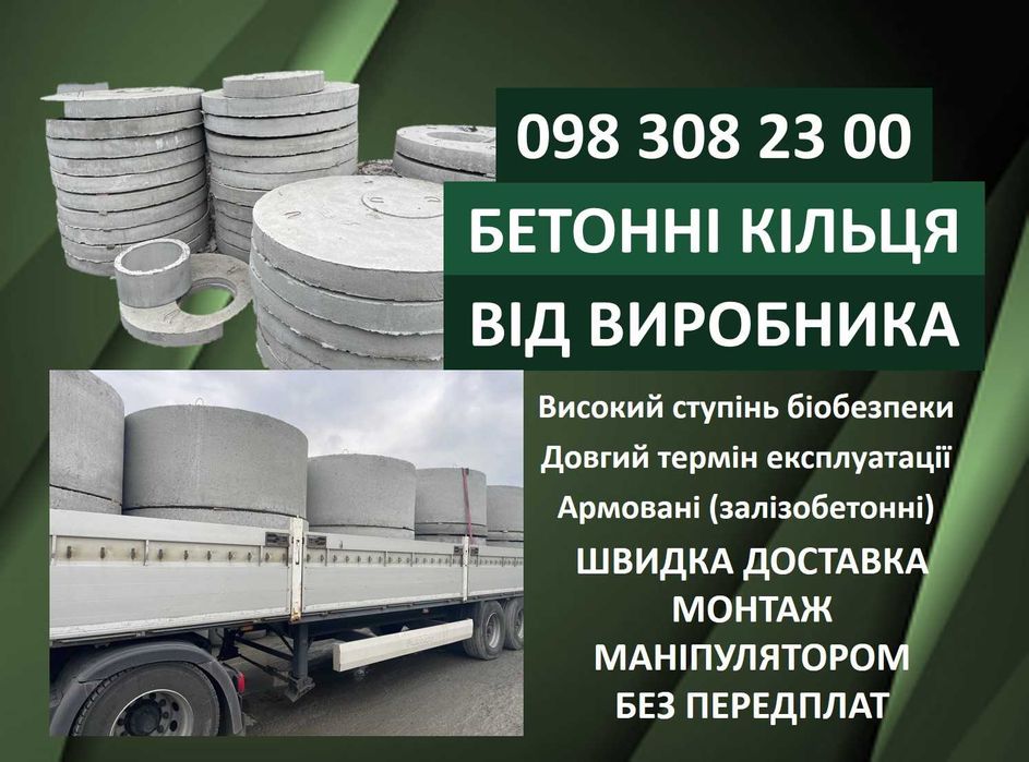 Бетонні кільця КС-15-06 від виробника з доставкою