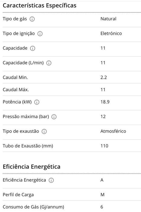 Esquentador VULCANO WRD11-4 KB 23 VU (11 L - Atmosférico - Gás Natural)
