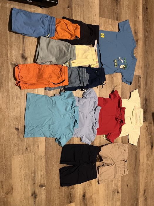 Zestaw na lato 110 4-5 lat koszulki polo krotkie spodenki