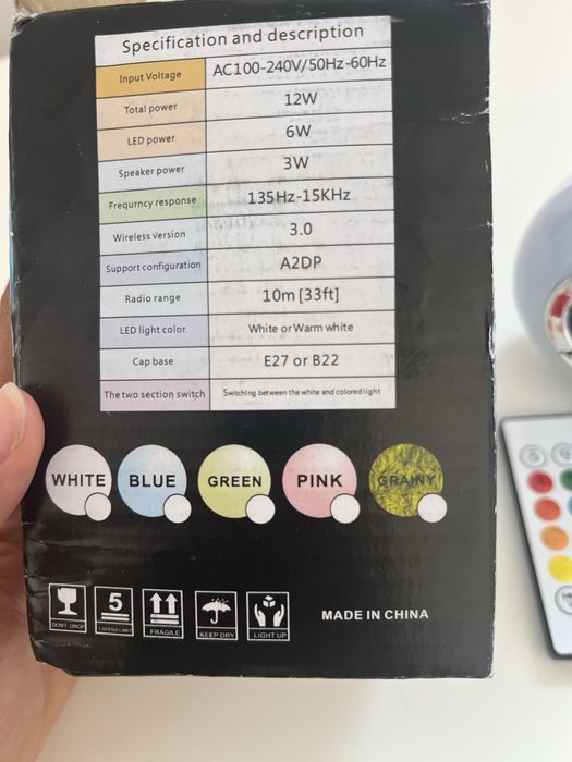 Lampada multi cores com música NOVO