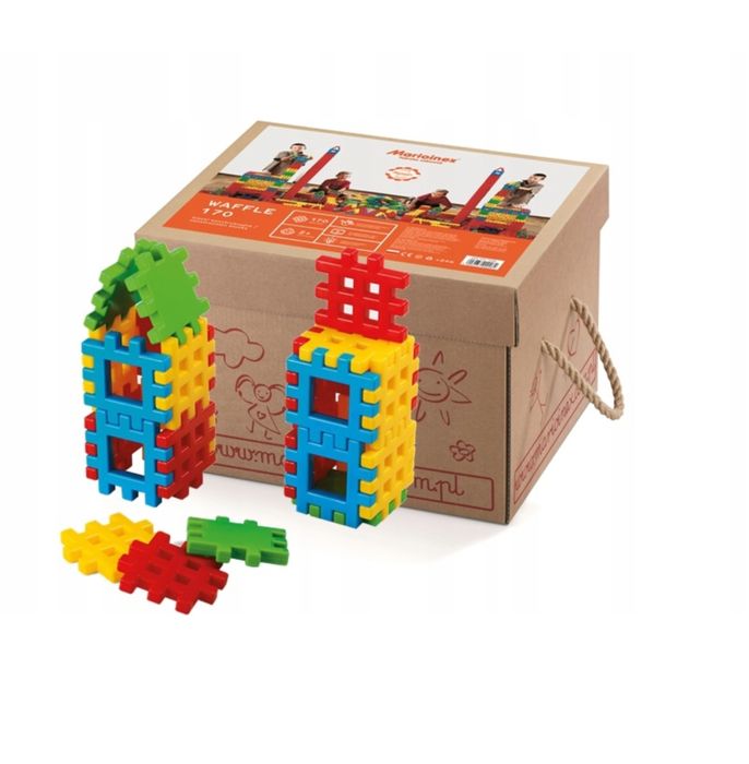 klocki konstrukcyjne wafle duża skrzynia