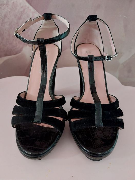 Buty sandały zamsz ekoskóra 24cm 37,5 38