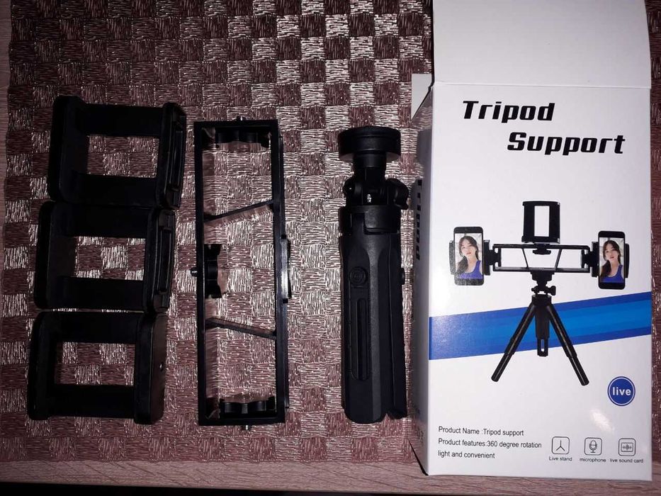 Штатив-тринога для телефону, Bluetooth колонка