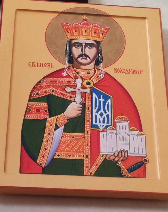 Ікона писана Свята Княгиня Ольга Святий князь Володимир