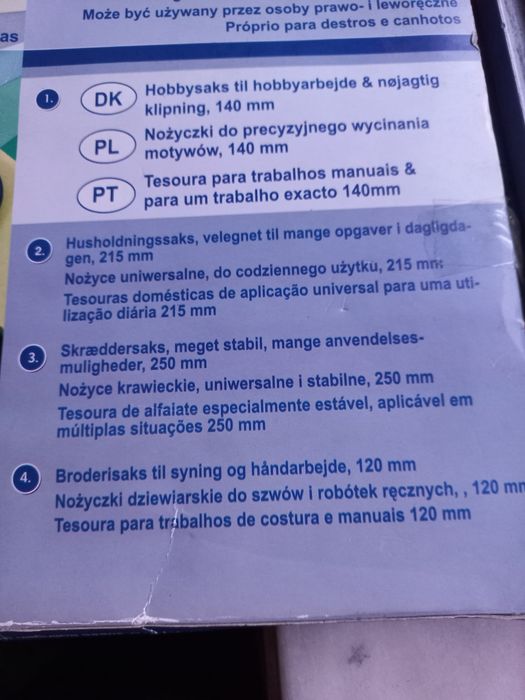 Conjunto de 4 tesouras novas para destros e canhotos