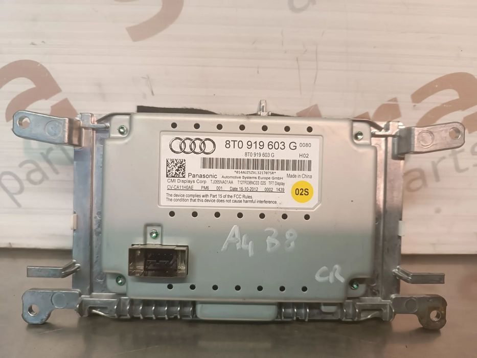 DISPLAY MULTIFUNÇÕES / NAVEGAÇÃO GPS AUDI A4 B8 / A5 8T 8T0919603G
