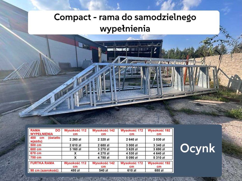 Brama przesuwna do samodzielnego wypełnienia 4m - 7,5m PRODUCENT