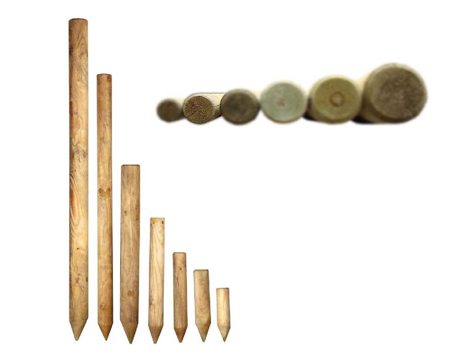 Palisada drewniana wałki paliki do drzewek sosnowe 6x180cm wysyłka!