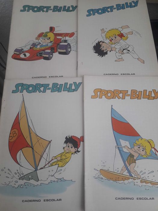 4 cadernos escolares Sport-Billy quadriculados.
