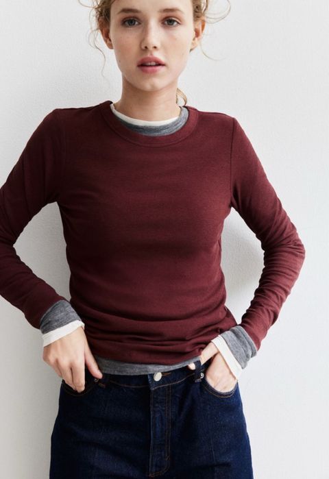 Базовий лонгслів в рубчик h&m