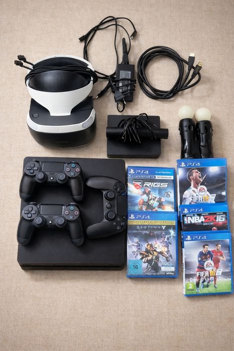 Zestaw PlayStation 4 + PS VR + 3 pady + gry
