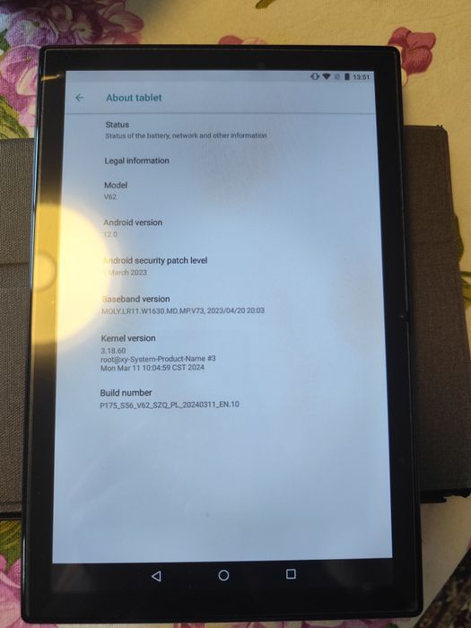 Tablet Wuxian V62.  64 GB