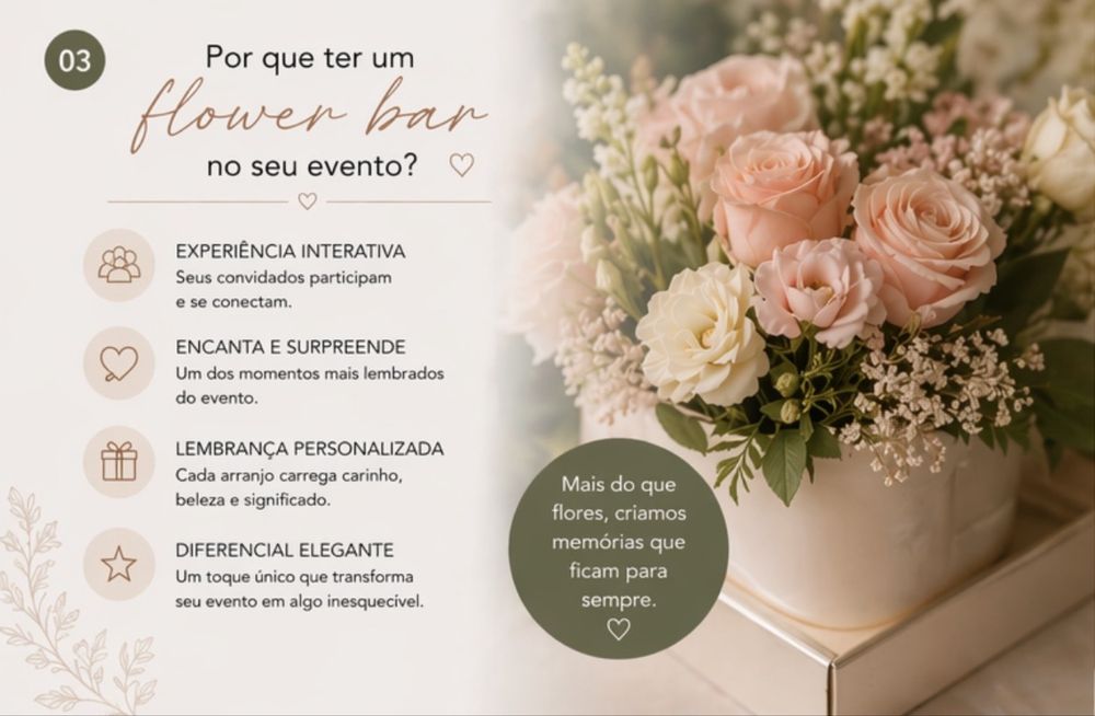 Flower Bar serviço de arranjo de flores