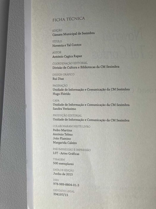 Noventa e Tal Contos, de António Cagica Rapaz