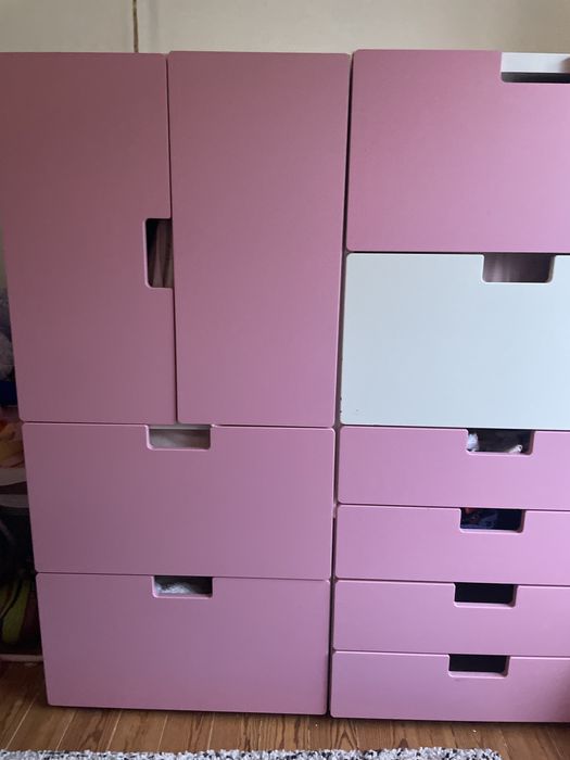 2 Móveis / Cómodas de Arrumação Infantil IKEA (Rosa e Branco)