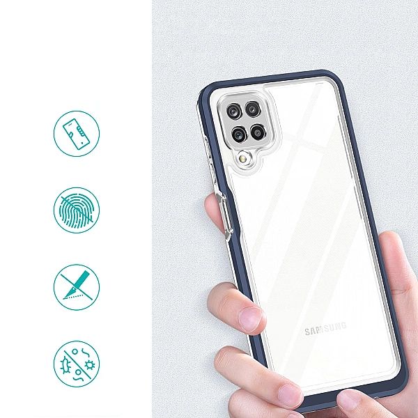 Clear 3in1 etui do Samsung Galaxy A12/5G żelowy pokrowiec z ramką nieb