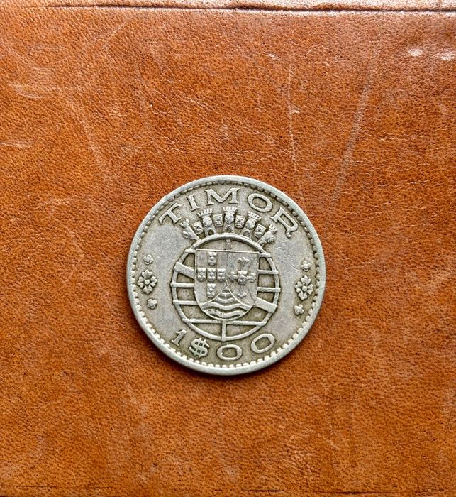 Moeda de 1 Um Escudo Timor Republica Portuguesa Portugal do Ano 1958