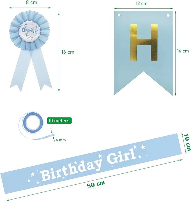 Festa de aniversário estandarte decoração  faixa crachá aniversariante