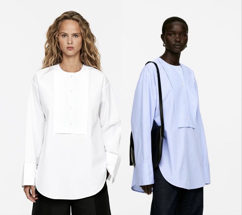 Сорочка блуза ARKET 34 36 38 XS S M у білому та блакитному кольорах