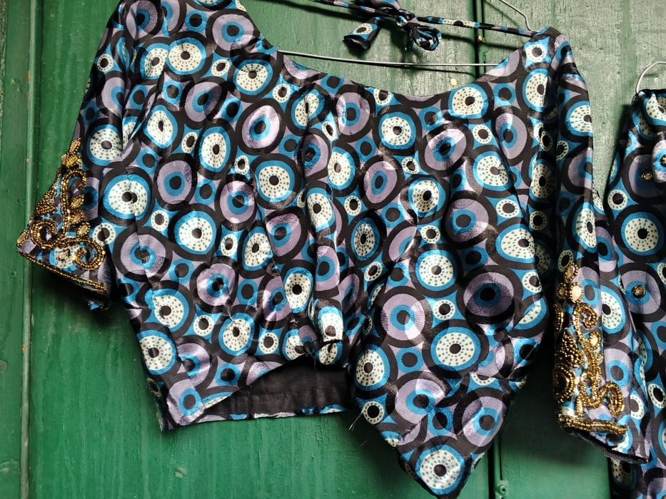 Индийское сари искусственный шелк