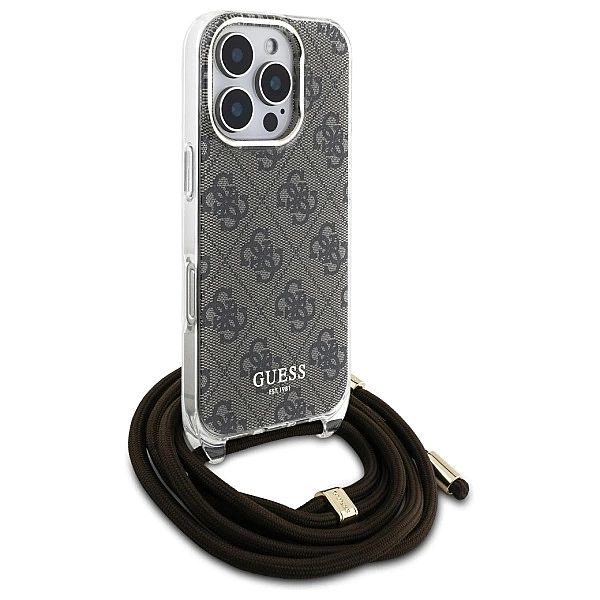 Guess GUHCP16LHC4SEW iPhone 16 Pro 6.3" brązowy/brown hardcase Crossbo
