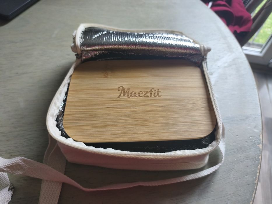 Lunch box Pudełko śniadaniowe maczfit+termos+torba+sztućce