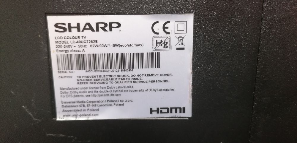 Smart TV sharp... 47 polegadas