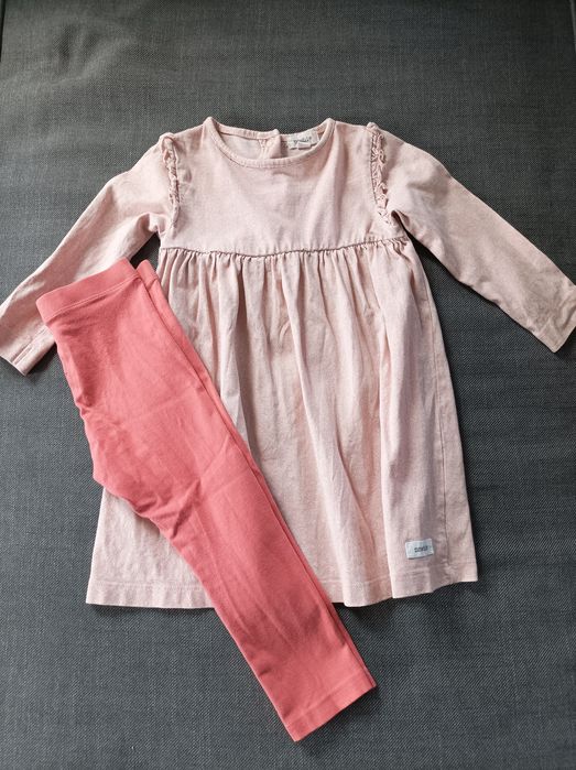 Komplet sukienka / bluzka & leginsy r. 86