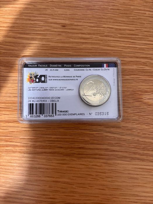 Lote 3 Coincards 2€ França 2019 – 60 Anos de Astérix (Monnaie de Paris)