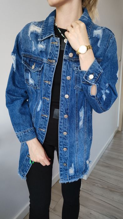 Katana jeans długa XS granatowa nowa