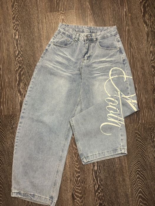 Широкі джинси баггі з принтом Y2K / Rap Style