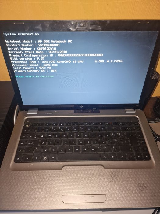 Ноутбук HP G62 Intel i3