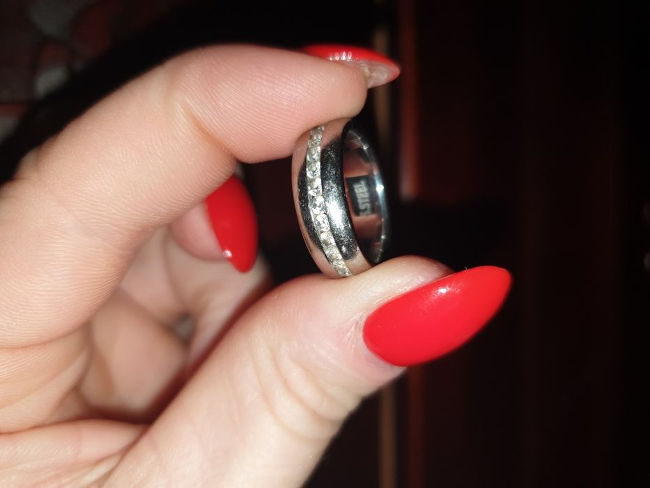 Obraczka Kruk z cyrkoniami