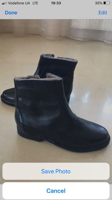 Чоловічі чоботи, чорного кольору. Натуральне хутро, цигейка.