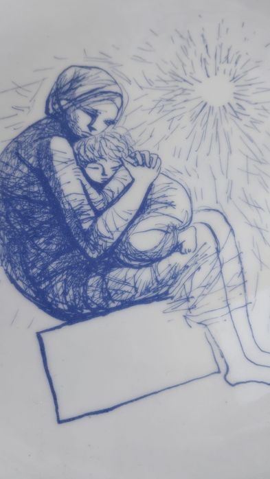 Raro prato de porcelana Vista Alegre Dia da Mãe 1983 de Maria Keil, co