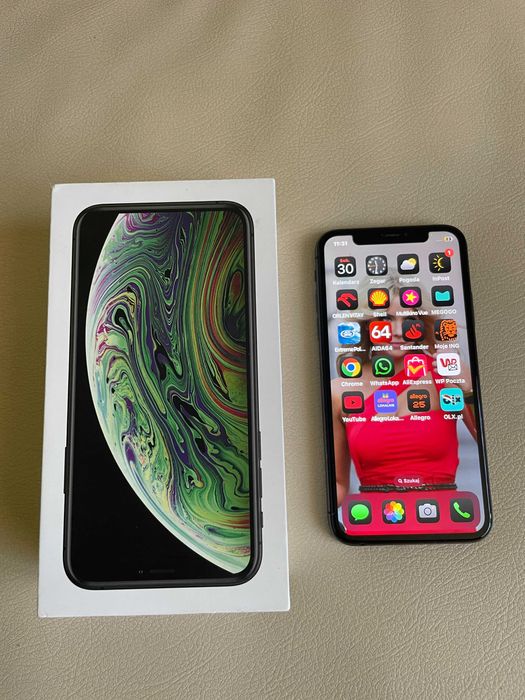 Telefon Apple iPhone XS 64GB + Pudełko 84% Bez Blokad Zbity Ekran