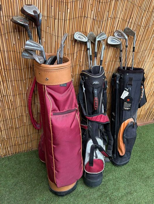 sacos de golf antigos com tacos