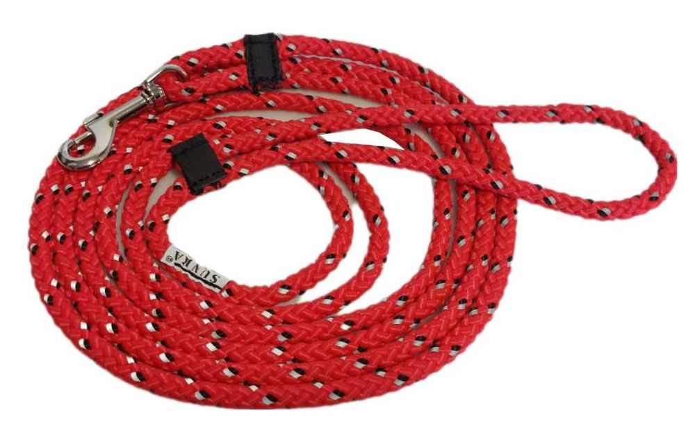 Smycz z liny 8mm 10m S/M odblaskowa - Na noc